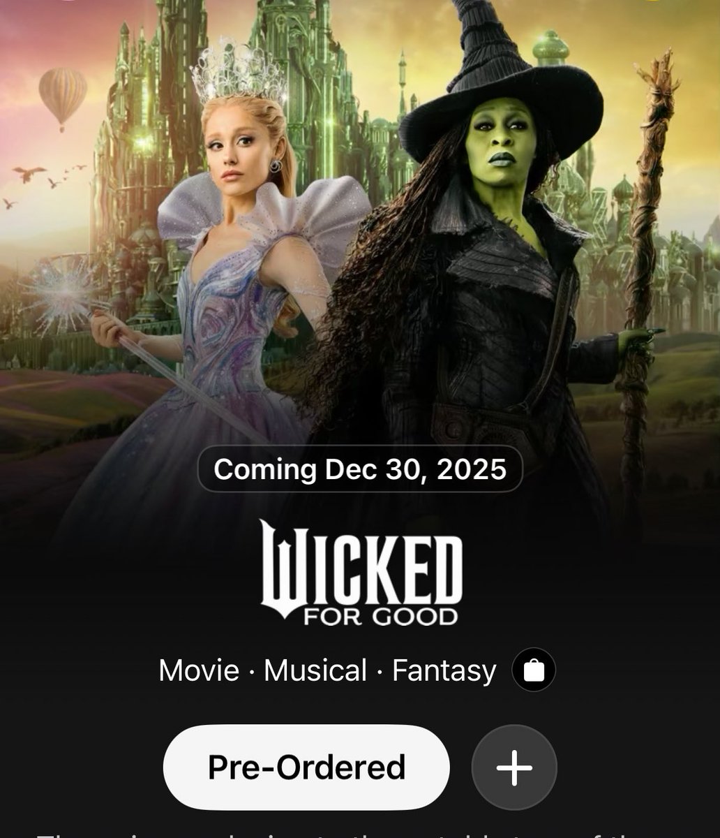 percolorde's tweet image. “Wicked: For Good” is already the 11th top movie on Apple TV with preorders.