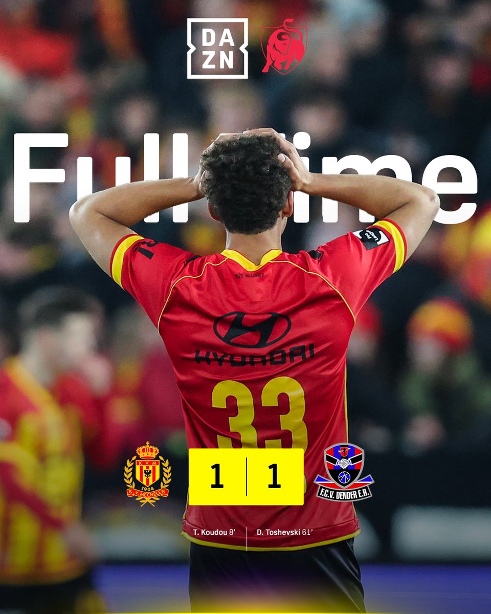 DAZN_BENL's tweet photo. FT | KV Mechelen verliest punten tegen de hekkensluiter. 🫠📉 #KVMDEN https://t.co/41syNtAFOu