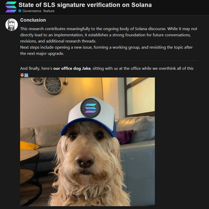 CaptKpn's tweet photo. How has no one found this dog posted by @toly on Solana Developer Forum,

Mentioning this dog named Jake in the bottom of the text, Proof:
https://t.co/1arZ8jrrC9 https://t.co/RUTn1edz1M