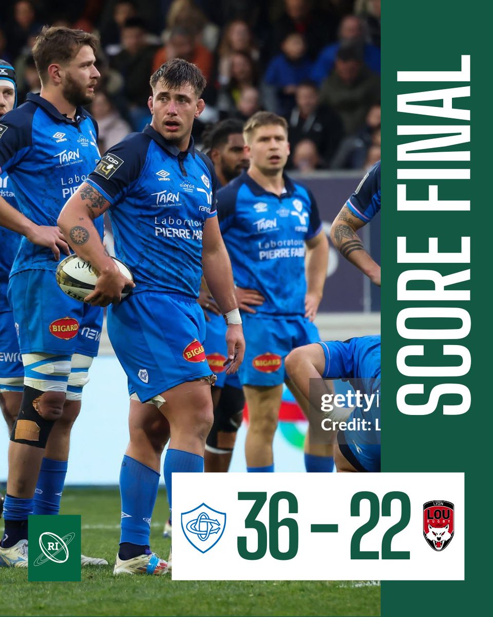 RugbyInterview's tweet image. Castres fait preuve de solidité face au Lyonnais et s’impose dans un match capital. 👏 Qu’avez-vous pensé de la rencontre ? 🔥 #COLOU #TOP14