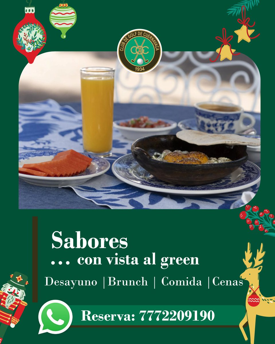 Ven a desayunar o comer este fin de semana en el restaurante del club.

¡Reserva al: 7772209190!