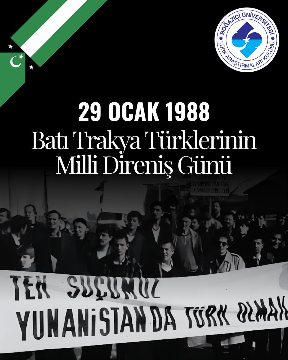 Bir asırdır Yunan işgali ve baskısı altında varlık mücadelesi veren ve bir gün mutlaka hürriyetine kavuşacağına inandığımız Batı Trakya Türklerinin Milli Direniş Günü kutlu olsun.