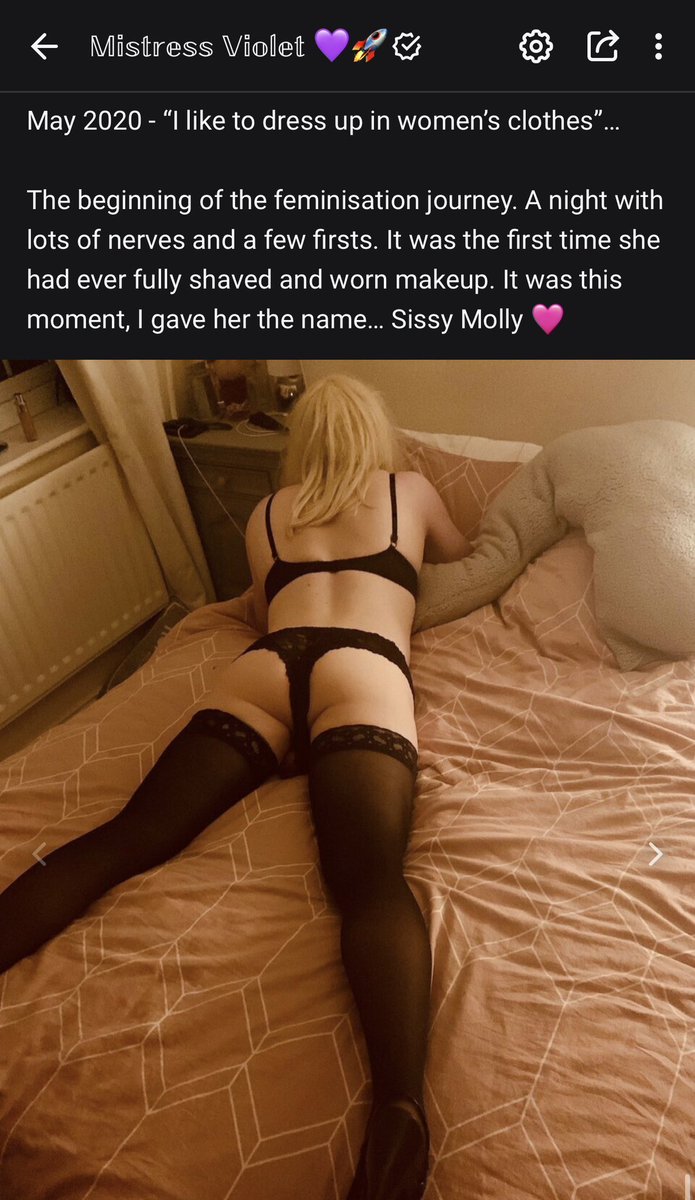 Let’s go back to the beginning… 🕰️

In 2020 I met <a href="/SissyMolly/">𝒮𝒾𝓈𝓈𝓎 𝑀𝑜𝓁𝓁𝓎 🩷🫧</a> as a ‘normal guy’ on Tinder… within weeks I started the irreversible process of turning my now ex-boyfriend, into a 24/7 sissy slave… 🥲

Follow the journey… 👇🏼

onlyfans.com/mistressviolet