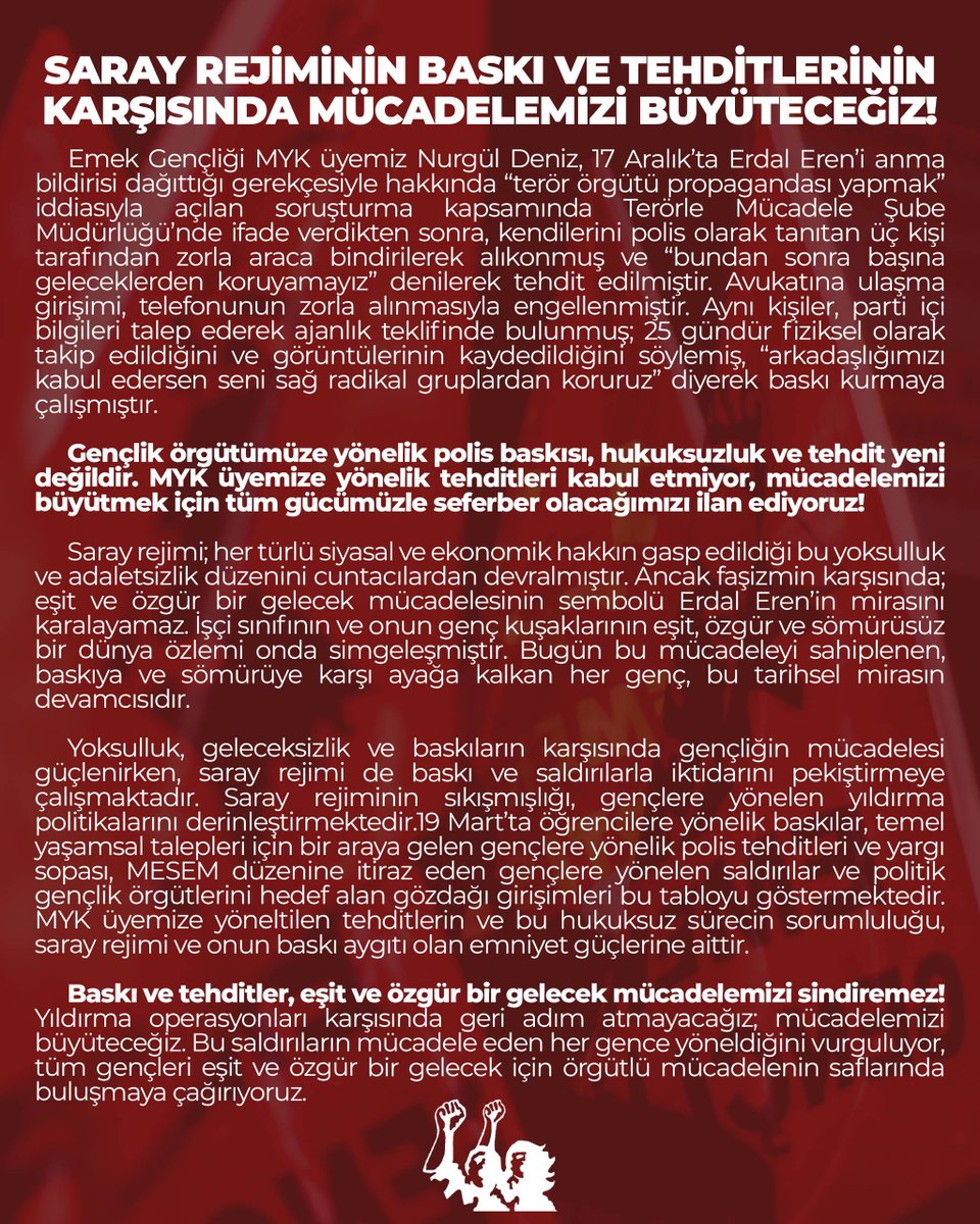 emekgencligi_'s tweet photo. SARAY REJİMİNİN BASKI VE TEHDİTLERİ KARŞISINDA MÜCADELEMİZİ BÜYÜTECEĞİZ! https://t.co/AUO48pMaOu