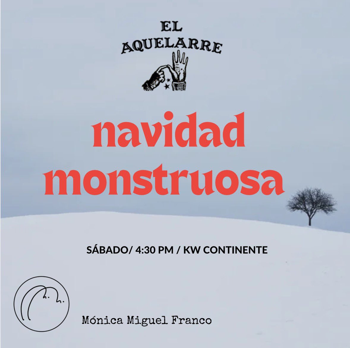Hoy, en El Aquelarre, <a href="/aullidodeloba/">Mónica Miguel Franco</a> hablará de los monstruos de la Navidad, esos seres que aparecen cuando la fiesta se alarga demasiado y la luz empieza a deslumbrar más de la cuenta. A las 4:30 p. m. por <a href="/KWCONTINENTE/">KW Continente</a>
