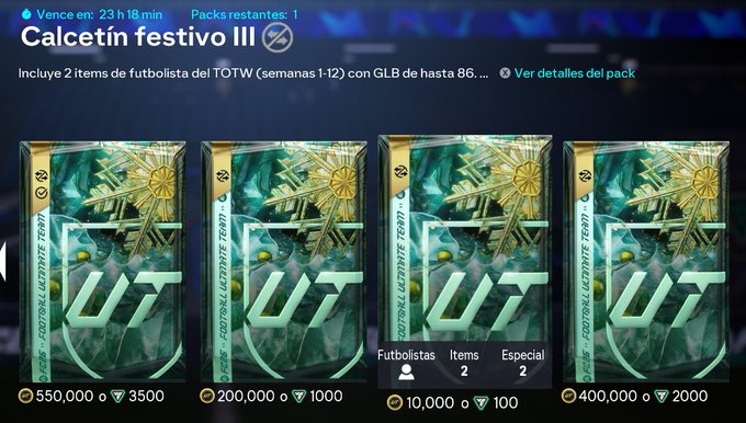 🚨SOBRE OBLIGATORIO Calcetín Festivo III por 10K: 2 TOTW de hasta 86🚨