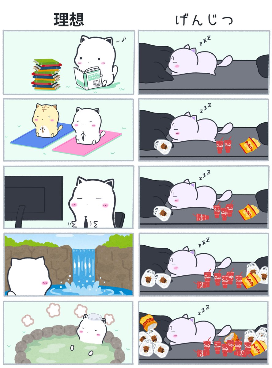 もちねこ様　2点まとめ 毎日げんじつ（右）を生きている