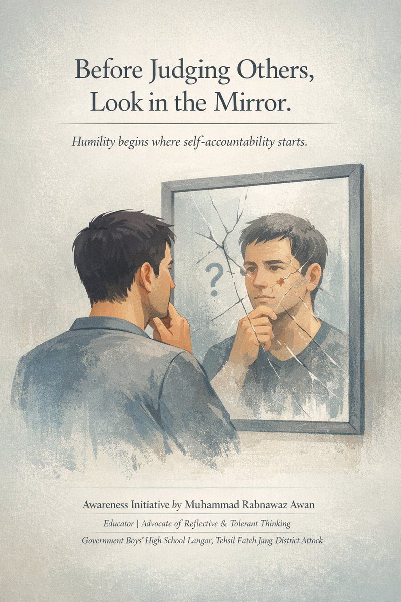 rabnawazminhaj's tweet image. Certainty hardens hearts; humility opens minds—let us unlearn arrogance before it teaches hate.
#HumilityFirst #QuestionCertainty #PeaceThroughThought #RejectDogma #PromoteTolerance