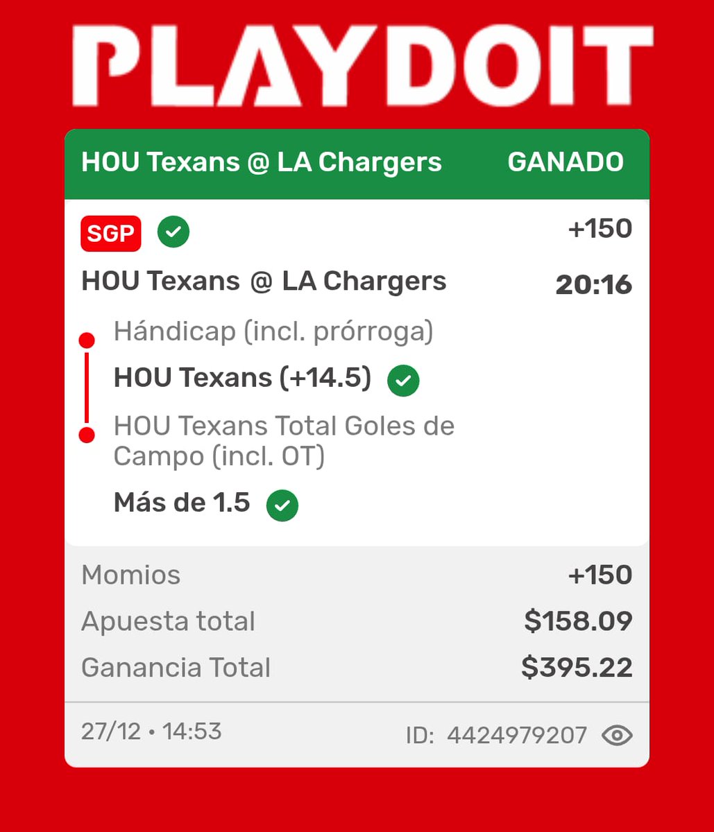 Pasamos a cajas de la mano de los Texans ✅🫡🏈🇺🇸
#HTownMade