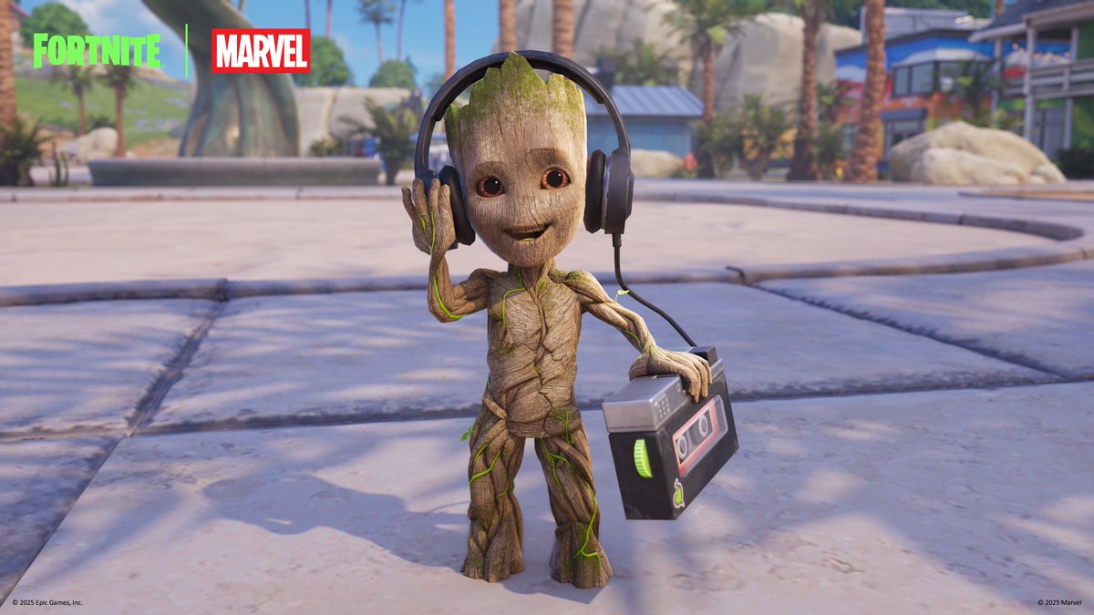 Fortnite_ES's tweet image. Él es Groot.

¡Groot ahora está disponible en la tienda como compañero!