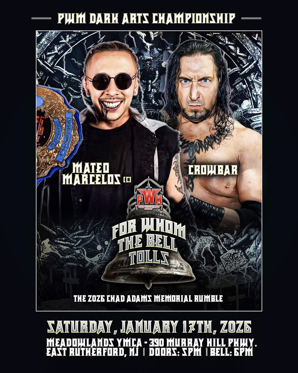 WrestlingMagic's tweet image. Our Card So Far For 1/17:

#ChadAdamsMemorialRumble

@AzRi3aL VS @Smiley_Lucha 

@mateo_marcelos VS @wcwcrowbar 

@timidtamirgibbs VS @ElijahEden_ VS @nunzio_guido 

+3 More Matches TBA Soon! 

🎟️: ProWrestlingMagic.com 
#ThisIsMagic