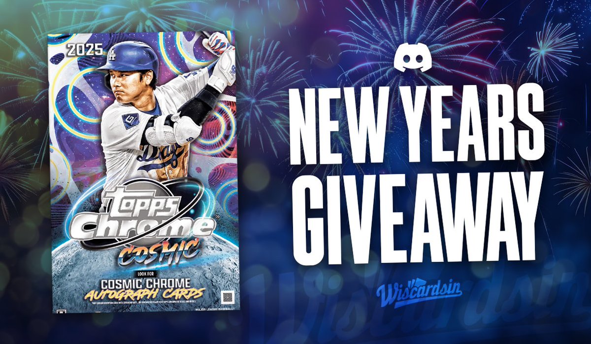 EPIC NEW YEAR'S GIVEAWAY! 🚨

A Topps Chrome Cosmic ⚾️ Hobby Box is up for grabs, you just have to... 

1. Repost this and follow us on X
2. Post your favorite card you got this year in the comments 
3. Join our Free Discord (link in comments)

Winner announced Jan 1 🔥