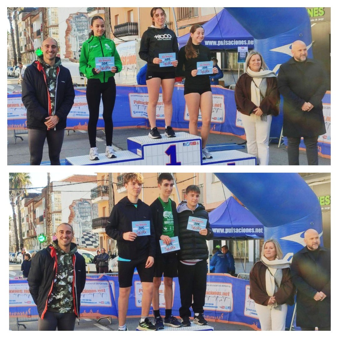 En la San Silvestre de Talayuela nuestros atletas Sub18/Sub16 han copado el podium con victorias para Marta Galán y Alberto Hormigo. Lucía González y Paula Campos han sido Plata y Bronce  <a href="/DiputacionCC/">DiputacionCC</a>  <a href="/jovendeportEXT/">Jóvenes y Deportes Extremadura</a> <a href="/FJyD/">Fundación Jóvenes y Deporte 🅵🅹🆈🅳 💚🤍🖤</a>