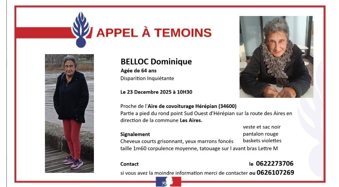 le_Parisien's tweet image. Crues dans l’Hérault : Dominique Belloc, 64 ans, a disparu depuis quatre jours, un appel à témoins diffusé
➡️ l.leparisien.fr/h3lm