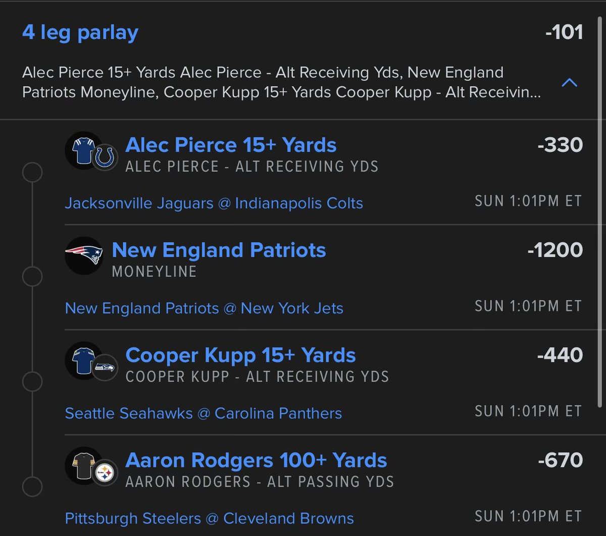 PlaybookLabHQ's tweet photo. NFL WEEK 17: PARLAY OF THE DAY🏆 https://t.co/hdDB5JEOf9