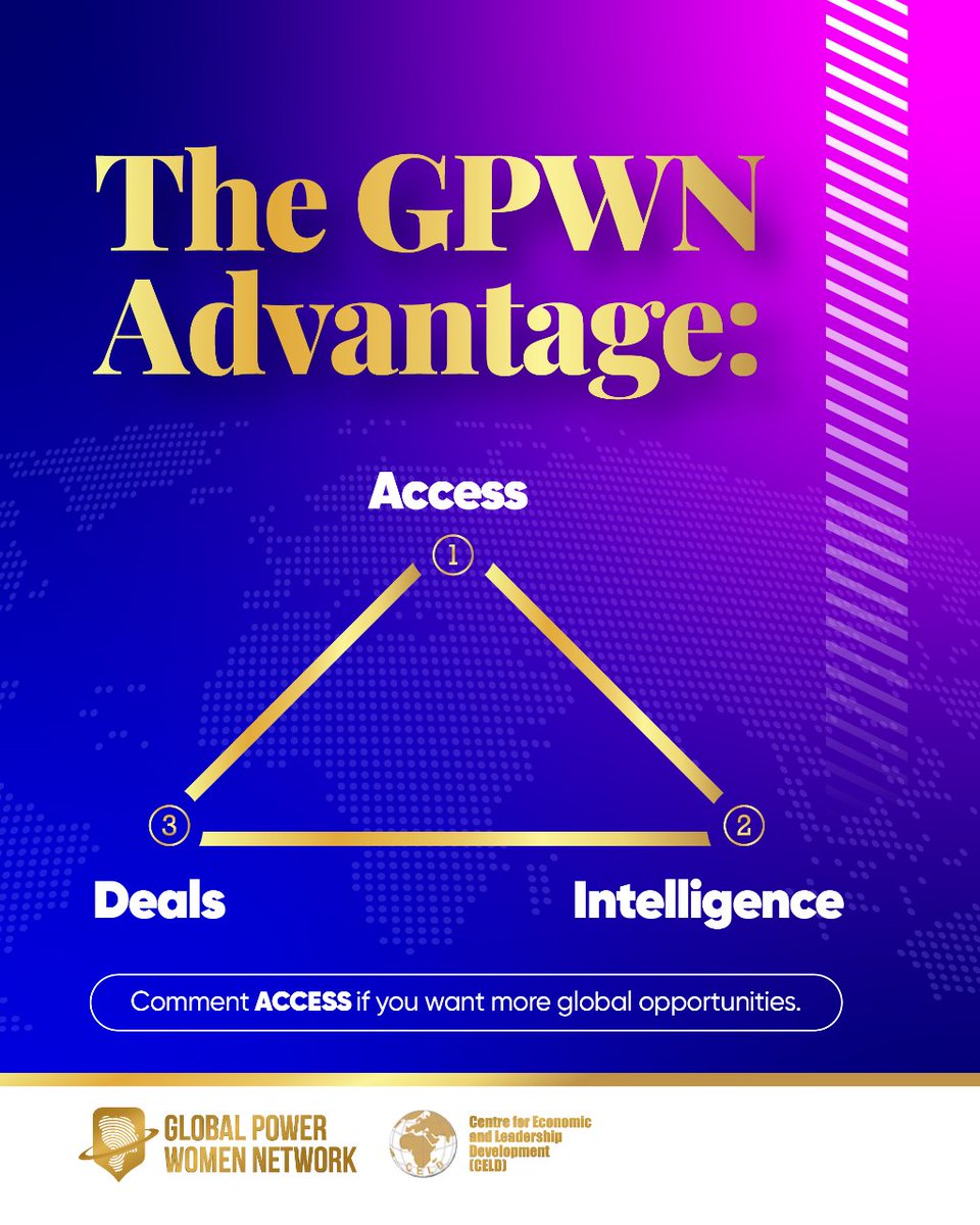 Women don’t need more motivation.

Women need accelerators, access, and intelligence ecosystems that open pathways to real opportunities.

 That’s exactly what GPWN provides.

#WomenTransformEconomies #CELDImpact #WomenInLeadership #JoinGPWN #WomenWorldwide #EconomicEmpowerment