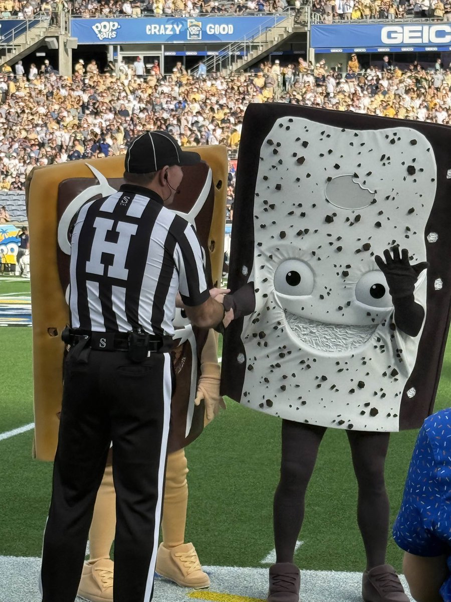 SickosCommittee's tweet photo. I feel like cookies and cream and the refs are in the same color scheme. @PopTartsBowl https://t.co/7ZLptiWava