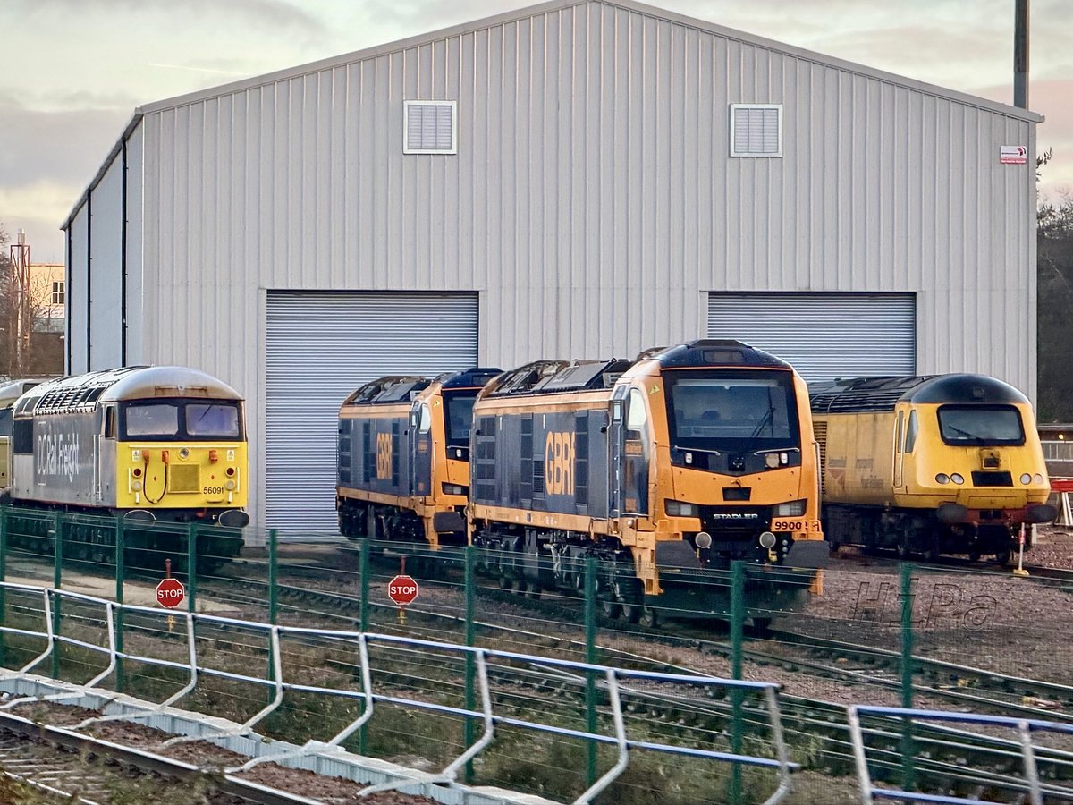 HiPa125's tweet image. DC Rail #Class56 56091, GBRf #Class99 99001+99002 &amp;amp; Network Rail #Class43 43014 - Beal Street Depot, Leicester