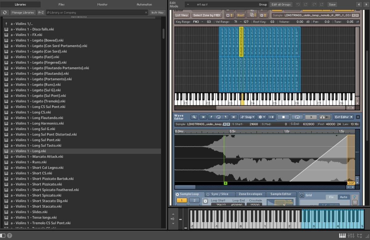 Spitfire Chamber Stringsもサンプルスタートはこんな感じだった