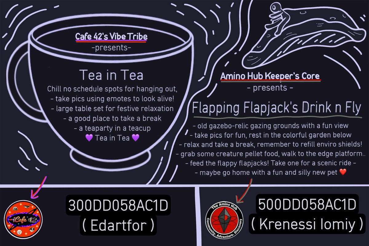 UD 2025 chart for scheduled events, and poster with Cafe42 and Amino Hub contributions on the poster included. We are not on the list version, as we require no time slot- we're there as a relax/meet spot so you can go if and when you like💜