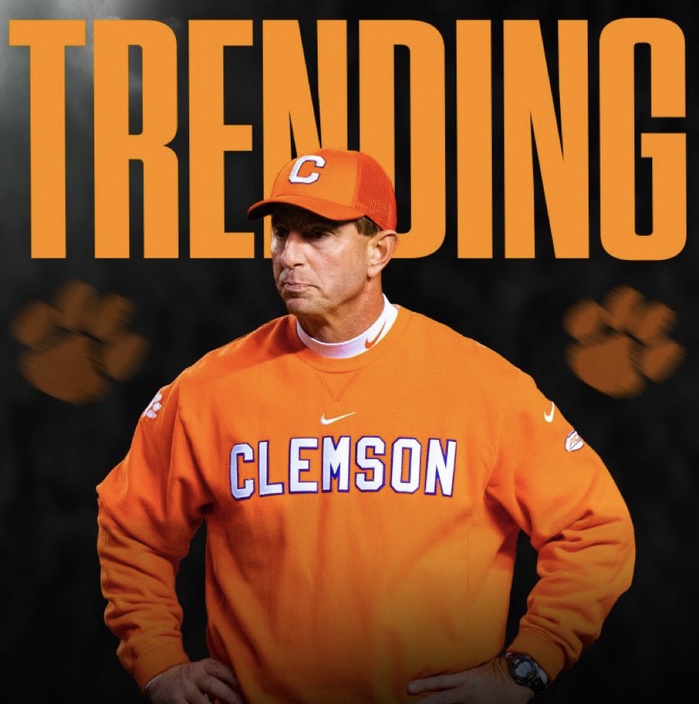 🚨BREAKING: Clemson HC Dabo Swinney has announced that he is stepping down as head coach for the Tigers following today’s bowl game loss to Penn State. 

Dabo was 187-52 all time at Clemson