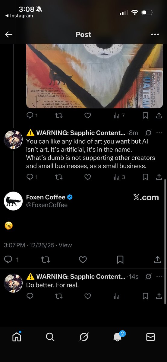 shutup_em's tweet image. Yea no. Fuck FoxenCoffee.
Anyone know of any better furry based coffee brands? 
Support your community, support living, breathing, artists.