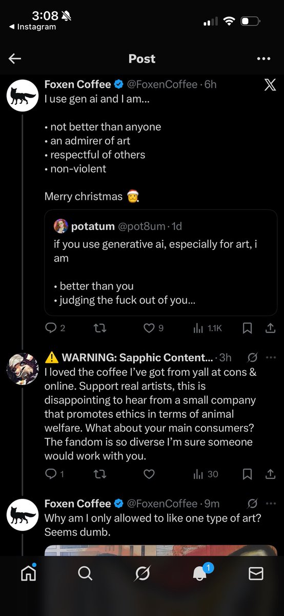 shutup_em's tweet image. Yea no. Fuck FoxenCoffee.
Anyone know of any better furry based coffee brands? 
Support your community, support living, breathing, artists.