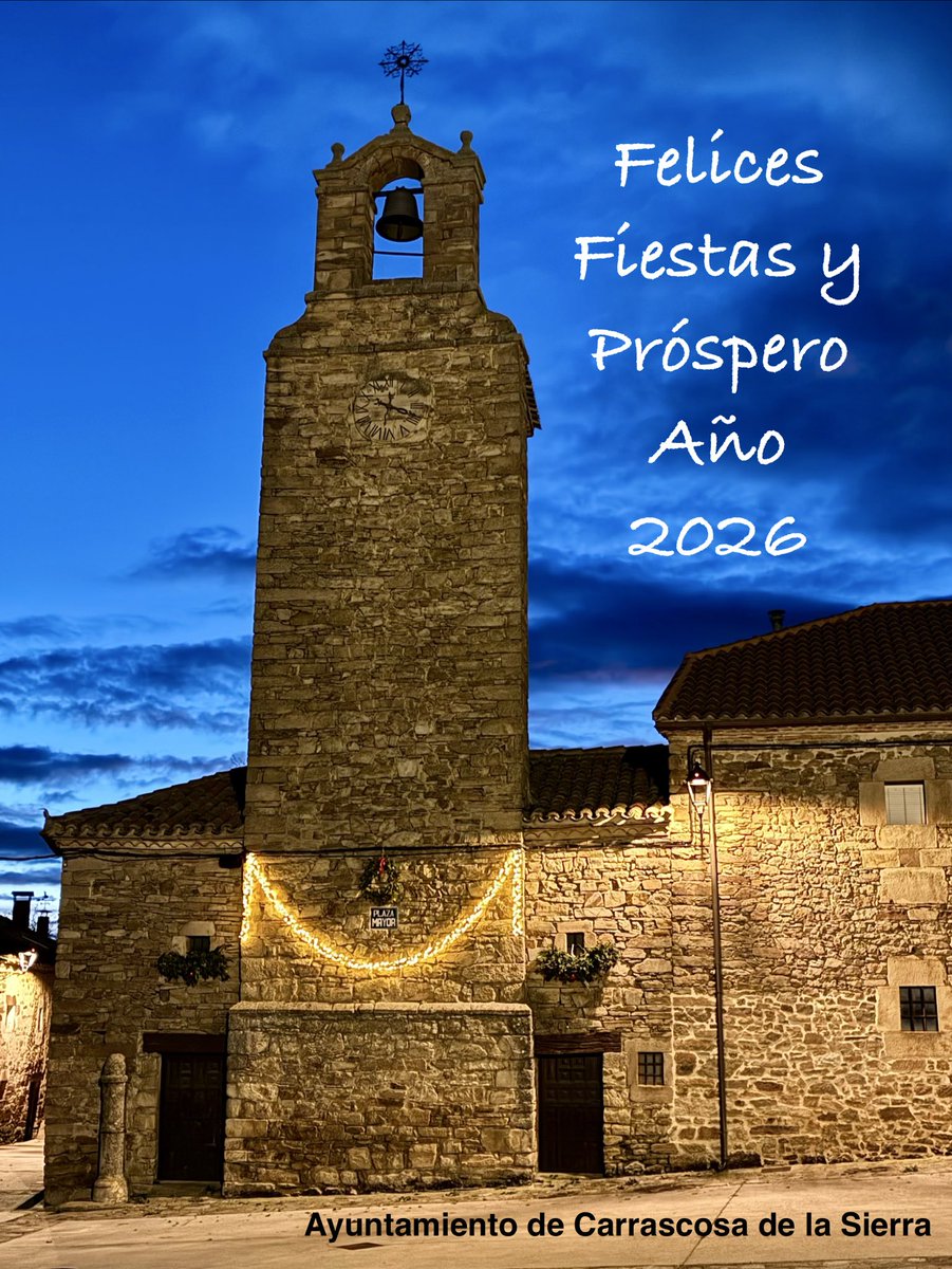 CarrascosadlS's tweet photo. ¡Felices Fiestas y Próspero Año 2026!
#CarrascosadelaSierra #Soria https://t.co/jBpQRs2EXW