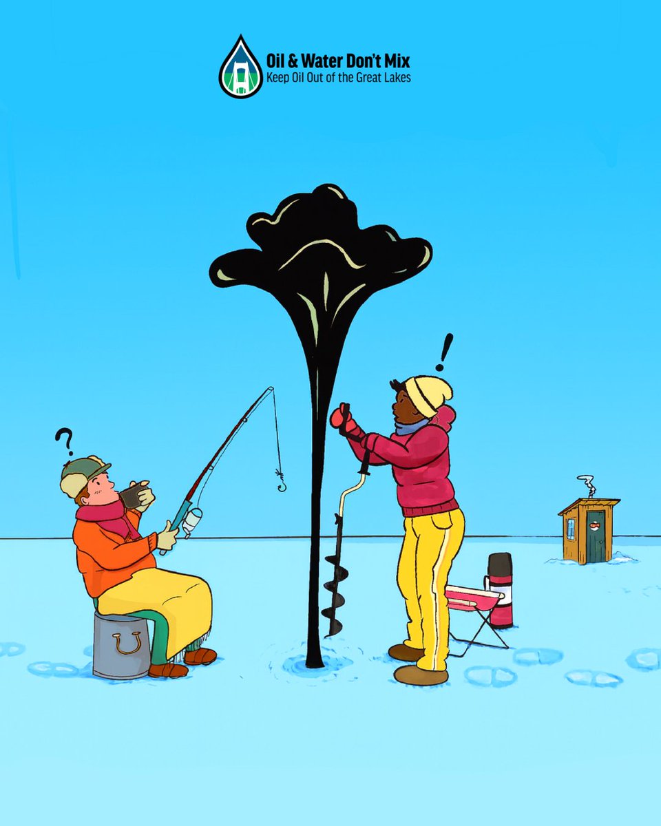 Reminder for ice fishers: Experts warn that the Line 5 tunnel project could cause an explosion under the Straits, harming our Great Lakes ecosystem and fish population. Protect the lakes and reject the tunnel project.