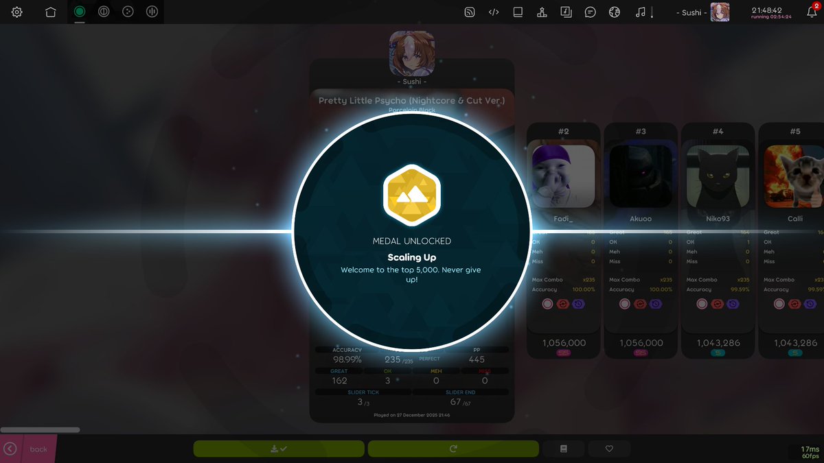 SushiFish27's tweet image. finally reached top 5k 🥸