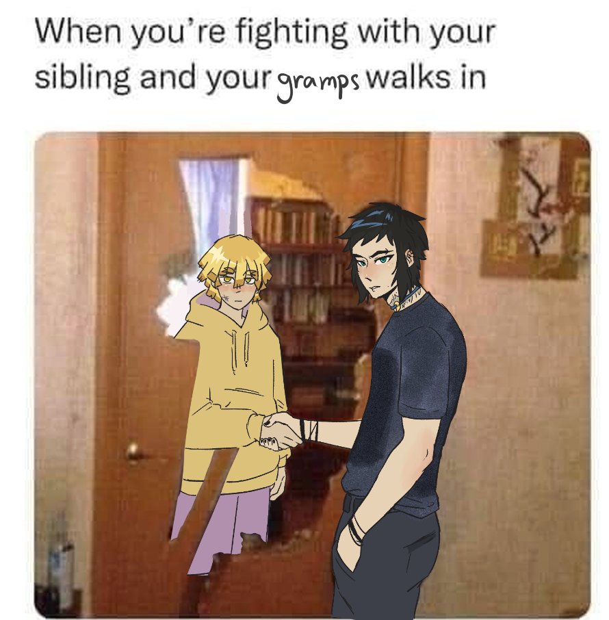 raccphobia's tweet image. then he looks away for .2 seconds and they're back at eachother's throats 💔#zenitsu #kaigaku #kny #thunderbros