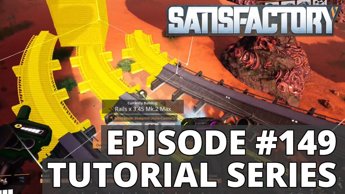 In Episode 149 we built the train stations for receiving Sulfur for the Sulfuric Acid factory. We then started running train track towards the Sulfur nodes, come check it out over here on YouTube: youtu.be/Gsim6eGZjm4 #Satisfactory <a href="/SatisfactoryAF/">Satisfactory</a>