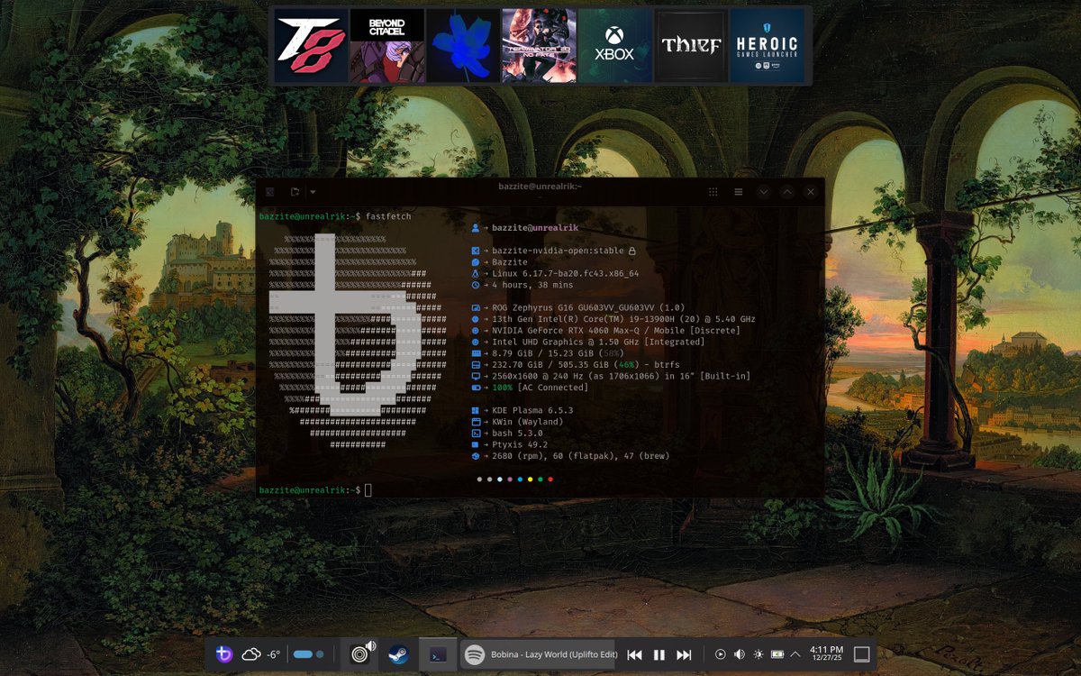 Absolutely loving Bazzite. So long Windows! You can keep your OneDrive and Copilot 💩