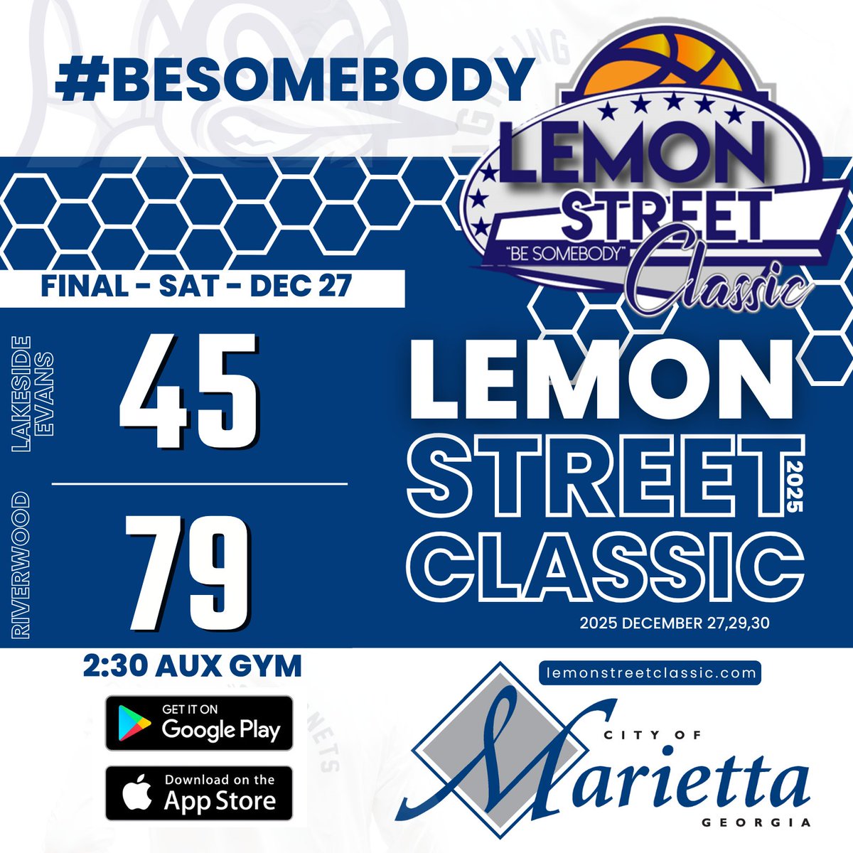 LemonStClassic's tweet photo. 11pts #24 Andrew Cowart, Lakeside 
15pts #2 Myles Nobel, Riverwood 

#BeSomebody
@cityofmarietta https://t.co/lMxcunrkxA