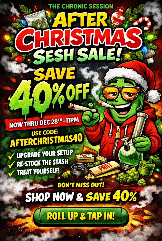 ChronicSession's tweet image. Make sure you shop with #thechronicsession we got 40% off the whole site use code AFTERCHRISTMAS40 #clicktoshop
thechronicsession.bigcartel.com