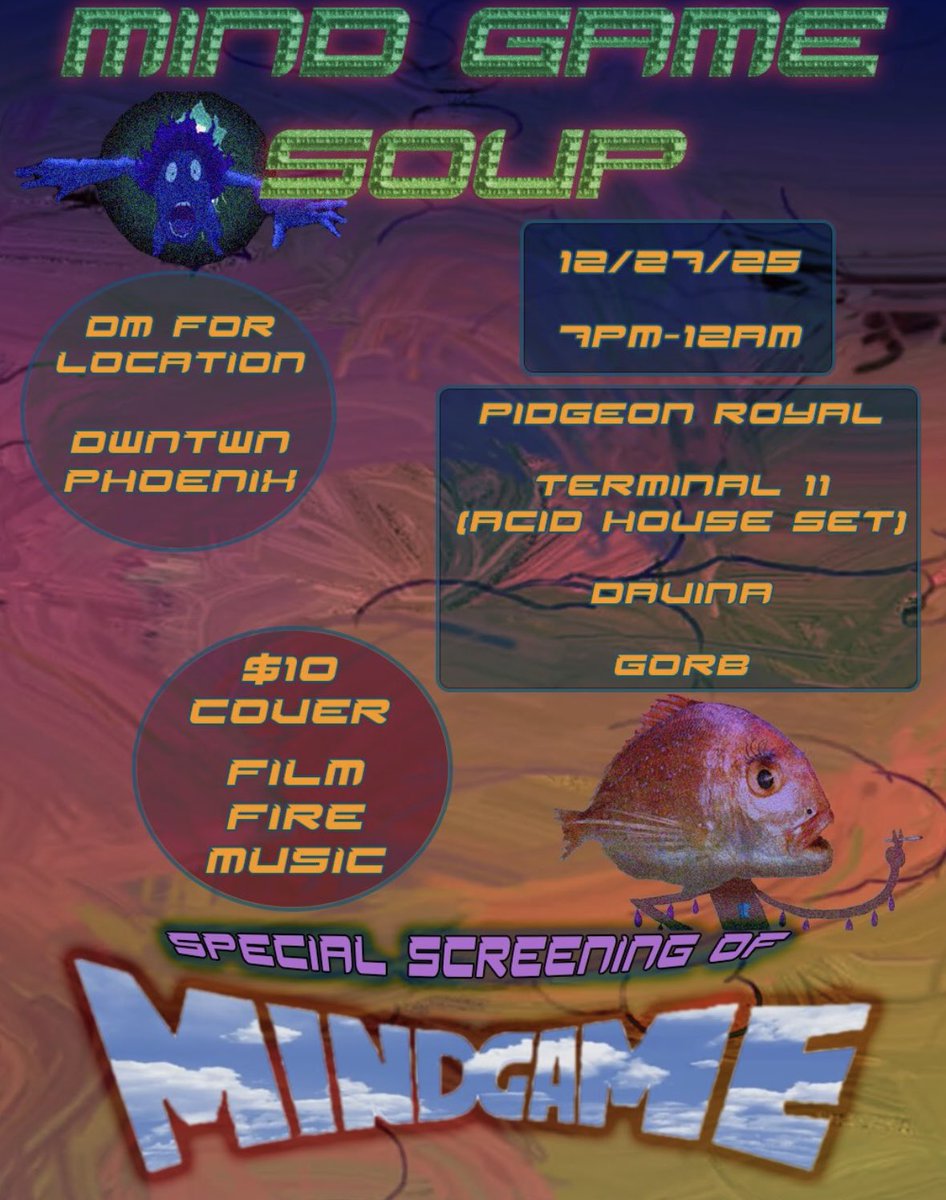 Terminal11's tweet image. Hardware acid set tonight! 
MIND GAME SOUP