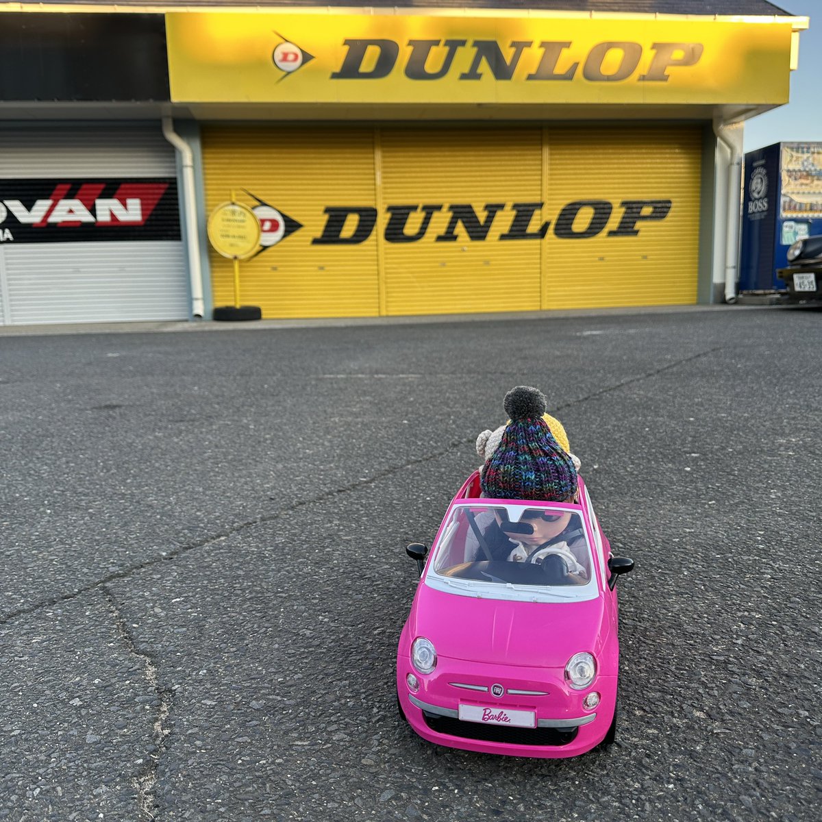 #お人形と中高年
#筑波サーキット （の片隅で何やってんの）
#500C
#Blythe

閑散としているタイミングを狙って…📱👾💦野外でのお人形の写真撮影は、他人様に如何にご迷惑をお掛けしないかがキモですわね。