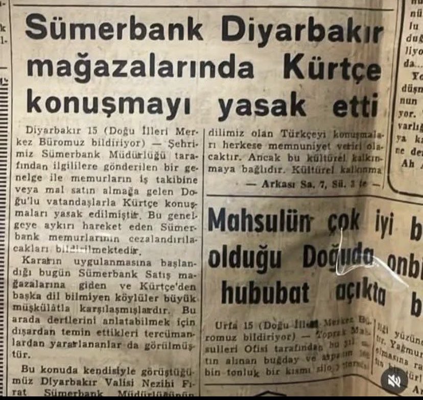 “Kürtleri asimile etmek isteseydik” diye başlayan her cümle zaten niyeti ele veriyor.İstemeseydiniz Kürtçe yasaklanmazdı.Bankada, okulda, sokakta dili susturulan bir halk için bu bir “olsaydı” meselesi değil,
yazılı belgelerle ortaya konmuş, fiilen uygulanmış ve etkileri hala