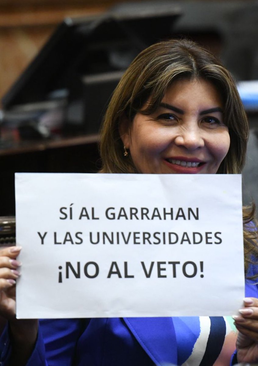 Si la adornas con una suma adecuada, Sandrita Mendoza te vota un presupuesto con ajuste extremo en educación sin mayor drama, pero por otro lado, hace unos cartelitos re mononos, digamos todo