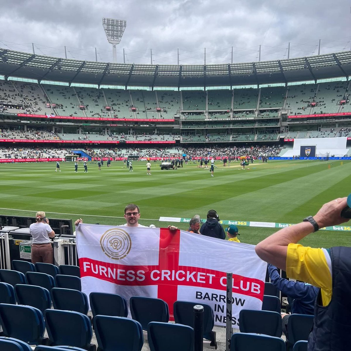 cumbrialeague's tweet photo. A selection of our clubs at the MCG. #Cockermouth #Furness #workington #Cleator #ashes https://t.co/53JqPrPwBR