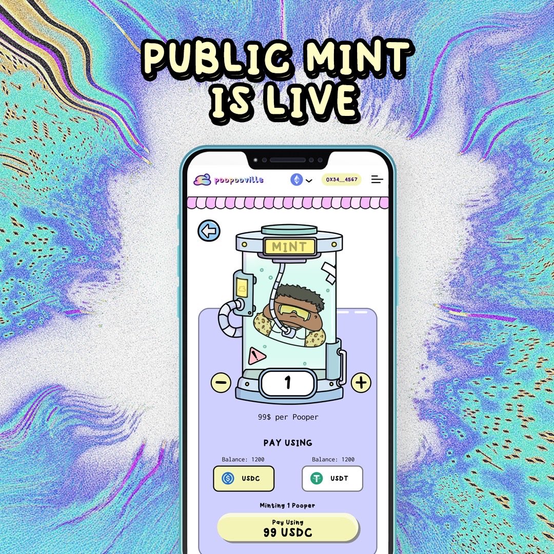 poopooville's tweet photo. 555$ Giveaway starts now!

1. Mint a Pooper 👉🏻 https://t.co/LA2c3K6ZhO
2. Drop the screenshot in the comments

💩 How it works 
•Next 33 Poopers Minted are eligible
(Token ID 313 to ID 345)
•1/33 chances to win
•Winner selected randomly
•Winner announced after ID345 minted

#AINFT