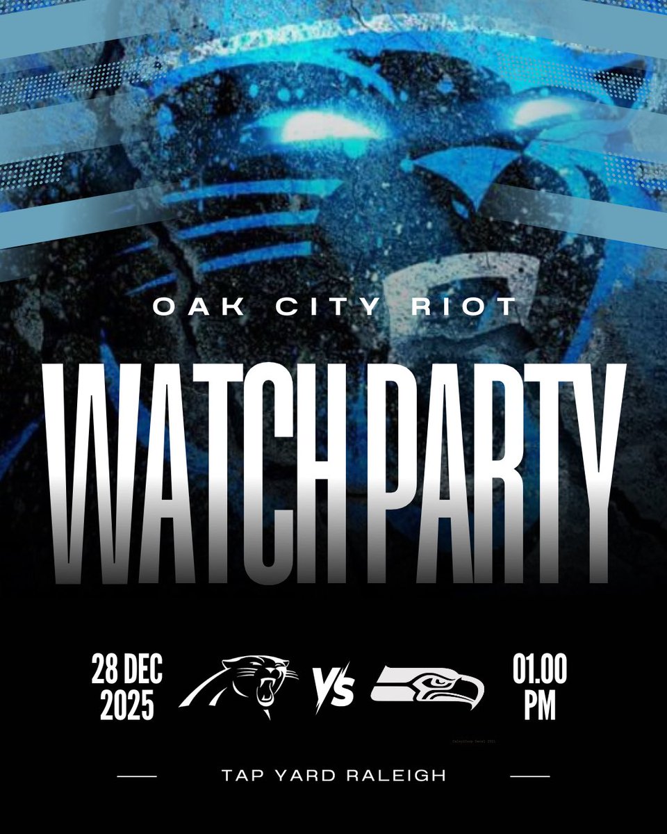 Watch party info for tomorrow!

Hope to see everyone there. #oakcity #raleigh #durham #rdu #panthers #KeepPounding