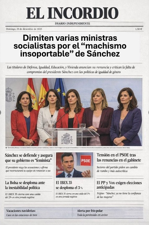 Dimiten varias ministras socialistas 
Cosas que pasan
@ElIncordiodiario