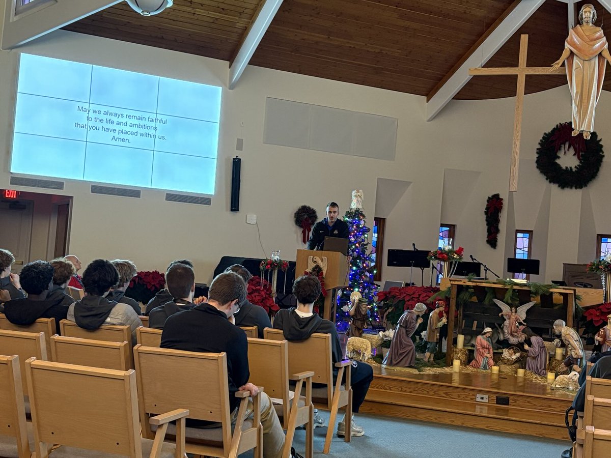 Special thanks to ‘22 standout Ryan Mueller for his Chapel Talk on dedication to your craft &amp; being grateful for the opportunity to play &amp; how #LancerBasketball has impacted his life as a student athlete at Embry-Riddle
