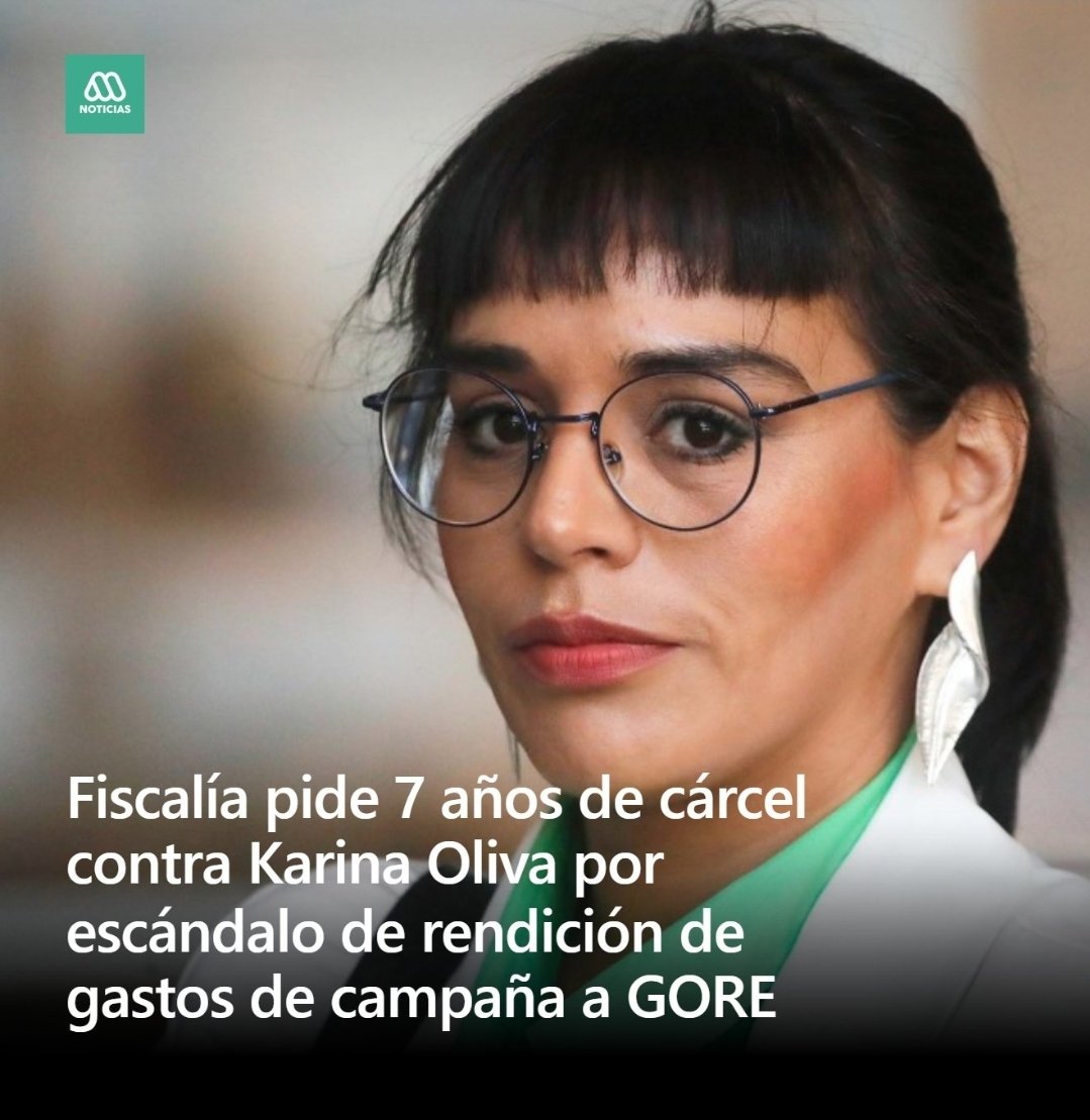 🇨🇱 |  Fiscalia pide 7 años de cárcel para la comunista Karina Oliva por el fraude cometido en su campaña electoral a gobernadora por Santiago. ¿Será condenada finalmente?:.. Espero que sí.

¿Tú qué piensas?