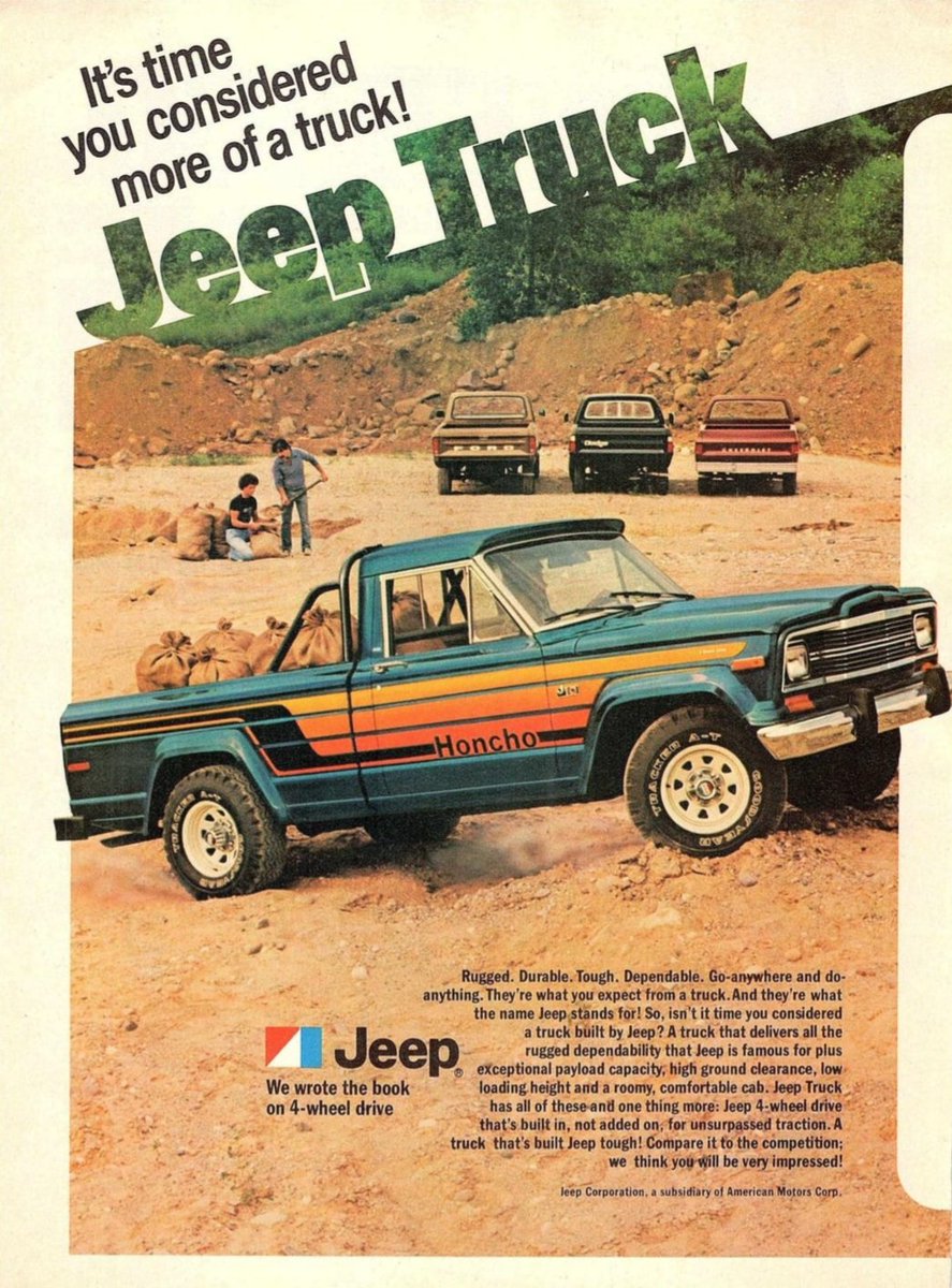 It's time you consider more of a truck, circa 1979! Jeep Truck!
..............
#jeep #jeeplife #saturday #legendary1941 #AMC