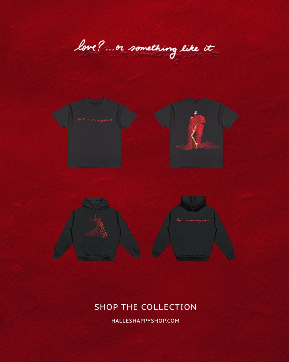 HalleBailey's tweet image. hi babes ♥️posting link to purchase my album merch here 🥰can’t wait to see you all wearing them halleshappyshop.com ✨