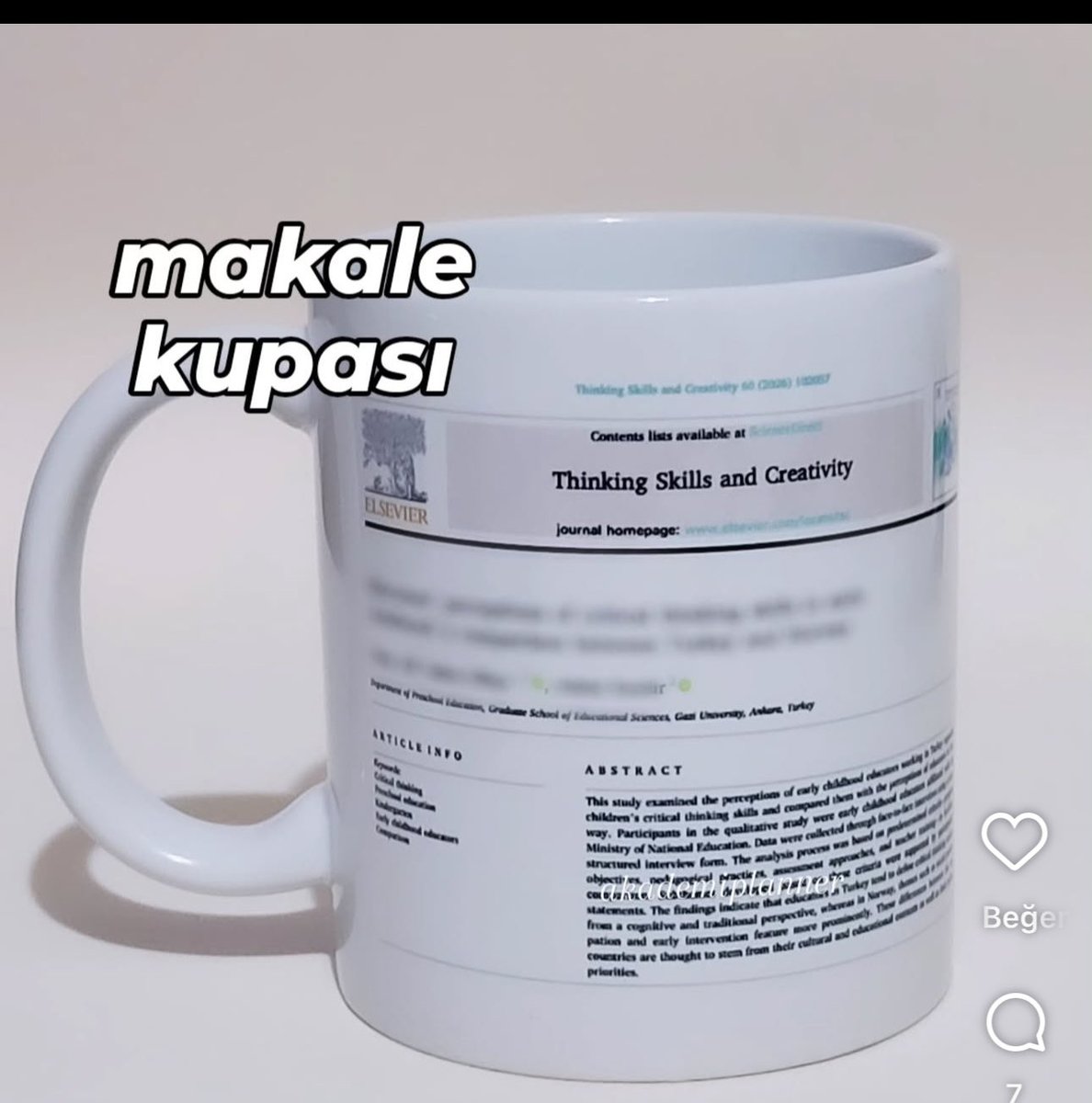 Bir gün olursa ilk Q1 dergi 1. isim makalemi kupaya basıcam 😅