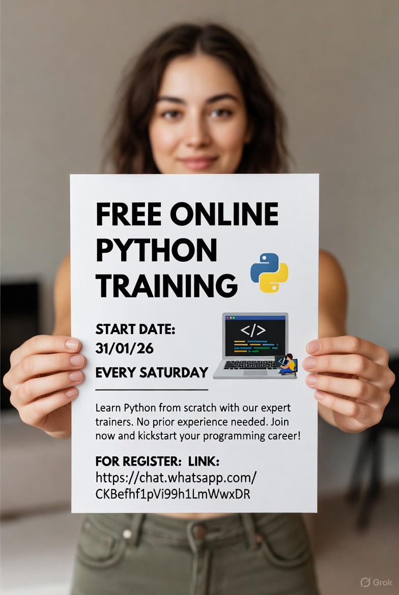 Embrace tech and change your life for good. Enrol in our free Python classes and secure your future.
chat.whatsapp.com/CKBefhf1pVi99h…