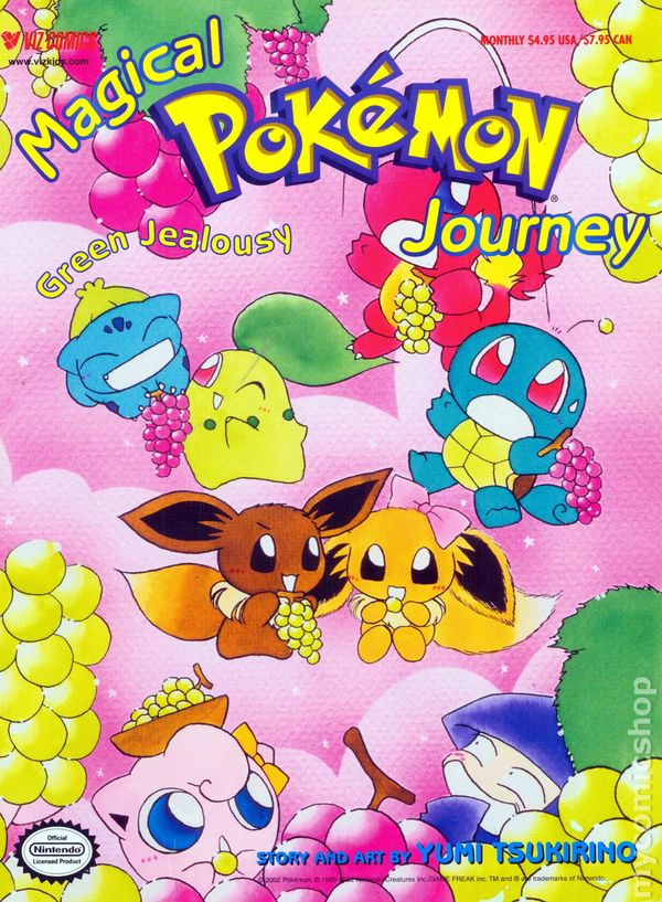 CritterDay's tweet photo. Why didn't anyone tell me there was an old adorable Pokemon manga series that looked like this!!!!

 Anyway this manga is called Magical Pokemon Journey and I have to check this series out where can I read this!? https://t.co/ln5pjtTD8d